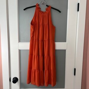 Kirundo Orange Ruffle dress